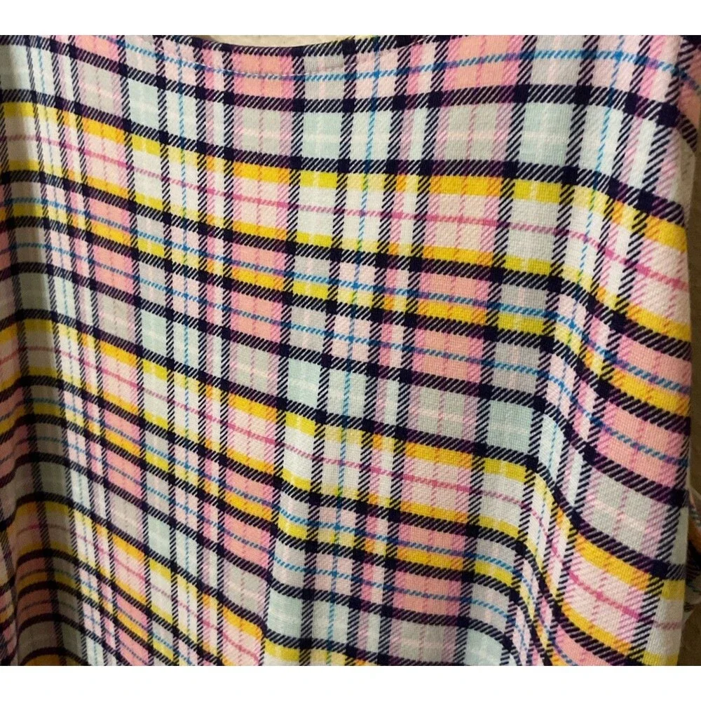 Justice Girls Plaid Cami Dress Size 16/18 XL Pink Cream Checker Shift Fun Retro